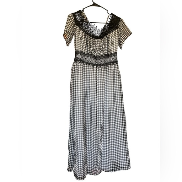 Nanette Lepore Cold Should Gingham Midi Dress Black size 2 - Picture 4 of 12